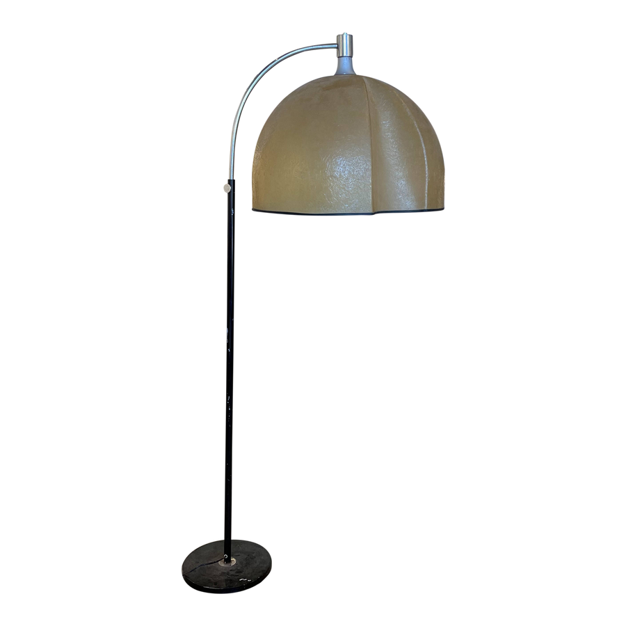 Arched Floor Lamp with Fiberglass Shade
