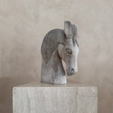 Carved Wood Horse Head Sculpture