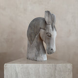 Carved Wood Horse Head Sculpture