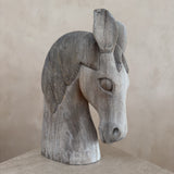 Carved Wood Horse Head Sculpture