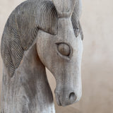 Carved Wood Horse Head Sculpture