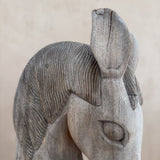 Carved Wood Horse Head Sculpture