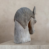 Carved Wood Horse Head Sculpture