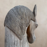 Carved Wood Horse Head Sculpture