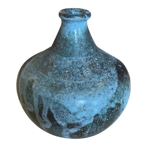 Blue Glazed Bud Vase