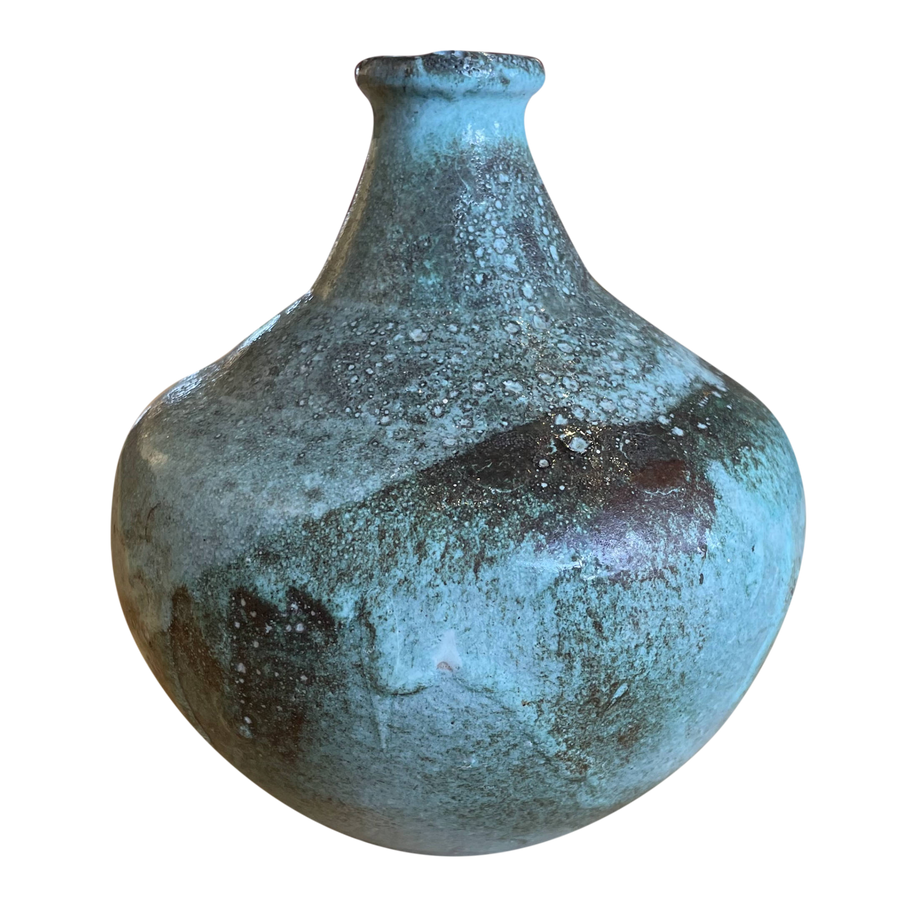 Blue Glazed Bud Vase