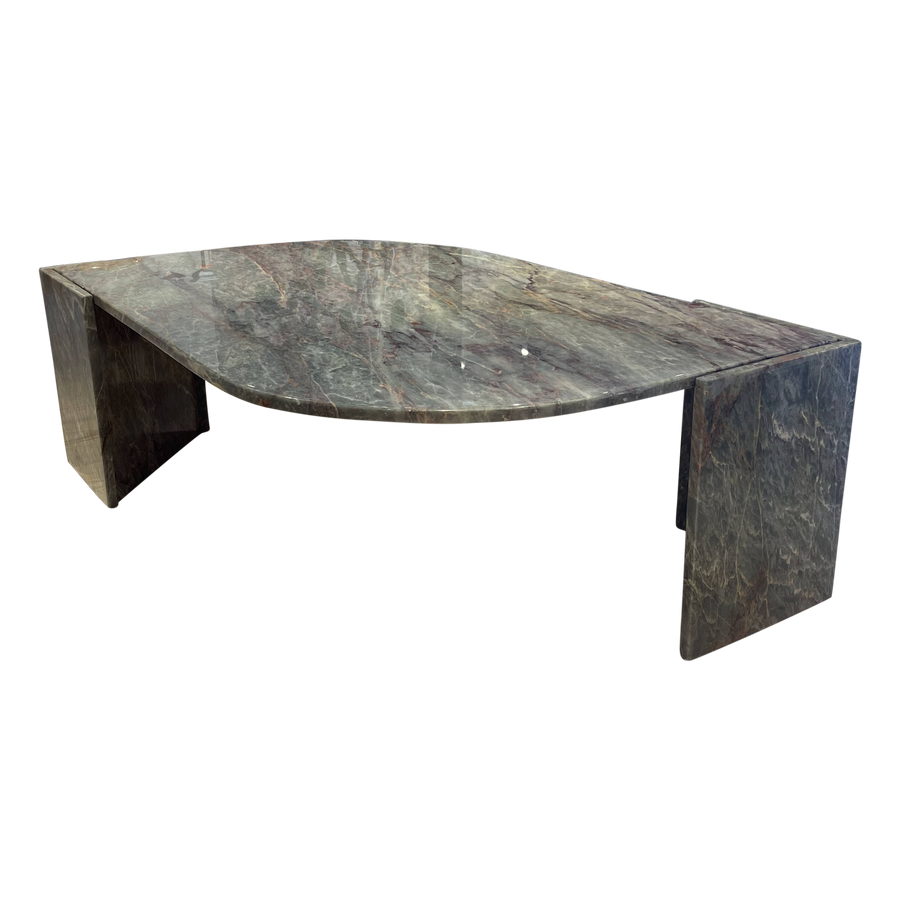 Dusky Green and Burgundy Marble Coffee Table