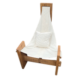 Three Leg Oak Sling Lounge Chair