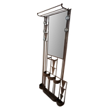 Brutalist Wrought Iron Hall Stand with Mirror