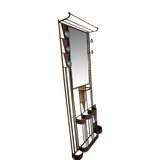 Brutalist Wrought Iron Hall Stand with Mirror