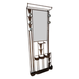 Brutalist Wrought Iron Hall Stand with Mirror