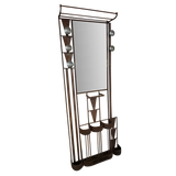 Brutalist Wrought Iron Hall Stand with Mirror