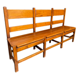 Antique Oak Three Seater Bench