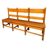 Antique Oak Three Seater Bench