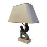 French Bronze Sphinx Table Lamp