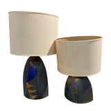 Hand Painted French Studio Ceramic Table Lamp