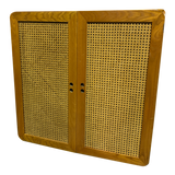 Modular Five Drawer and Cane Door Cabinet, Pair