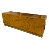 Burl Wood and Brass Sideboard, 1970s