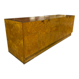 Burl Wood and Brass Sideboard, 1970s