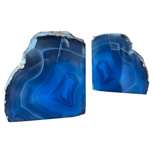 Blue Geode Bookends