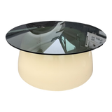 Illuminated Side Table with Smoked Glass Top