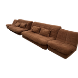 Milk Chocolate Velvet Armless Sofa with Pillows