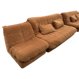 Pair of Milk Chocolate Velvet Armless Slipper Chairs