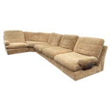 4 Piece Camel Velvet Italian Modular Sofa, 1970s