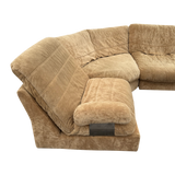 4 Piece Camel Velvet Italian Modular Sofa, 1970s
