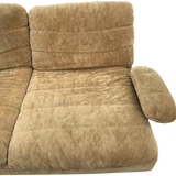 4 Piece Camel Velvet Italian Modular Sofa, 1970s