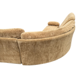 4 Piece Camel Velvet Italian Modular Sofa, 1970s