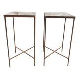 Square Marble Top Pedestal Table