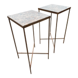 Square Marble Top Pedestal Table
