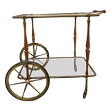 Italian Brass and Walnut Bar Cart, 1950s
