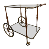 Italian Brass and Walnut Bar Cart, 1950s