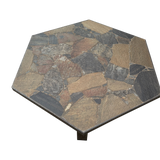 Hexagonal Slate Mosaic Top Coffee Table, 1970s