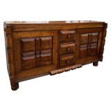 French Carved Oak Sideboard, Attr. Charles Dudouyt