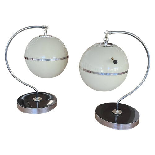 Pair of Hanging Globe Table Lamps
