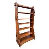 Tall Live Edge Burled Elm Six Shelf Bookcase