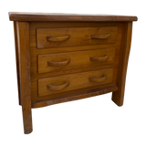 French Solid Elm Three Drawer Cabinet