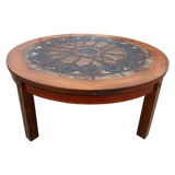 Scandinavian Round Teak Tile Top Coffee Table