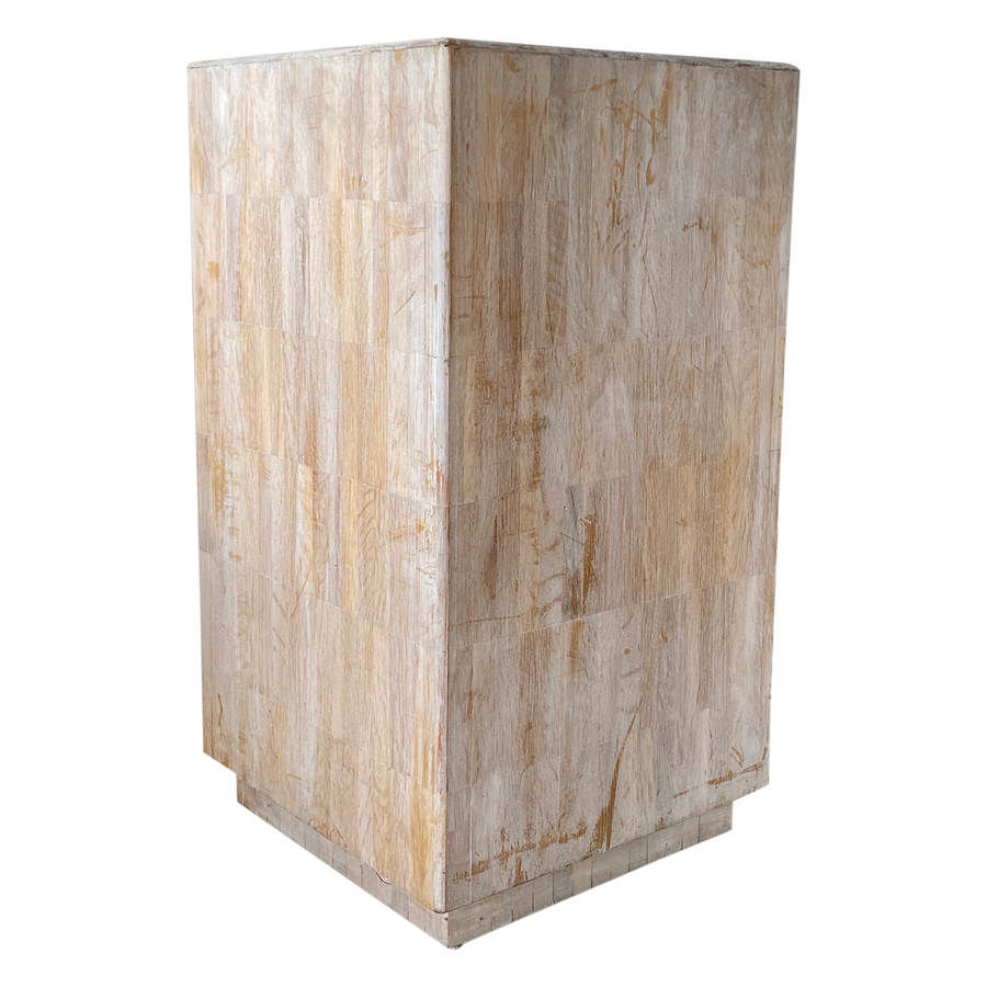 Tessellated Bleached Wood Pedestal