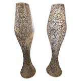 Pair of Large Italian Tulip Form Glass Floor Lamps