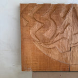 1970's Abstract Relief Carved Wood Diptych Set