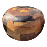Large Leather Patchwork De Sede Pouf