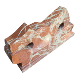 Carved Red Basque Marble Abstract Sculpture