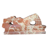 Carved Red Basque Marble Abstract Sculpture