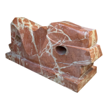 Carved Red Basque Marble Abstract Sculpture
