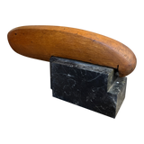 Abstract Teak and Black Marble Sculpture