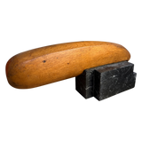 Abstract Teak and Black Marble Sculpture